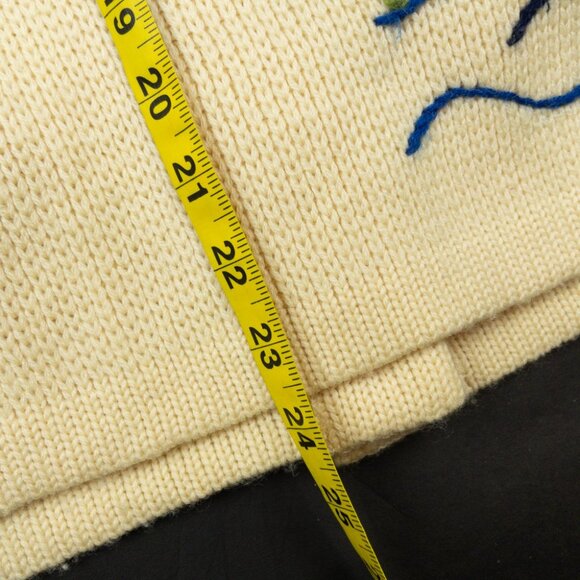 Vintage 1970s Dorce Leroy Knitwear Cardigan Large Wool Sailboat Embroidered - Picture 11 of 16